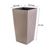 Set 2 ghivece de flori, Rato, imitatie ratan, inalte, 32.5×32.5×61 cm, cafeniu, Prosperplast