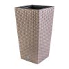 Set 2 ghivece de flori, Rato, imitatie ratan, inalte, 32.5×32.5×61 cm, cafeniu, Prosperplast