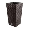Set 2 ghivece de flori, Rato, imitatie ratan, inalte, 22.5×22.5×42 cm, maro, Prosperplast