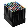 Set markere/carioci, 2 capete diferite, cu geanta, diverse culori, 80 buc, Maaleo