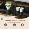 Set mobilier gradina/terasa, gri si negru, 1 masa, 3 canapele, Kayden