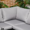 Set mobilier gradina/terasa, gri si negru, 1 masa, 3 canapele, Kayden