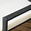 Set mobilier gradina/terasa, negru si bej, ratan sintetic, 1 masa, 6 scaune, Lynna