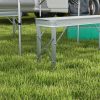 Set mobilier gradina/camping, pliabil, 1 masa, 2 banci, MDF si aluminiu, alb, 90 cm, Frankfurt