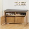 Set mobilier hol, pal, cu pantofar, cuier, oglinda, natur, 3 piese