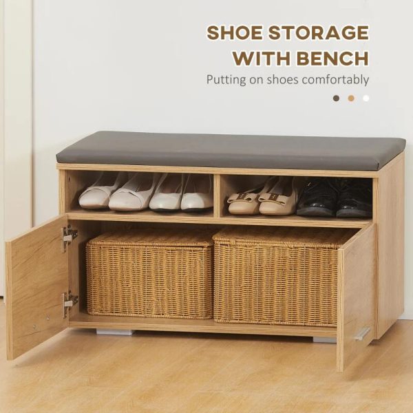 Set mobilier hol, pal, cu pantofar, cuier, oglinda, natur, 3 piese