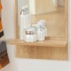 Set mobilier hol, pal, cu pantofar, cuier, oglinda, natur, 3 piese