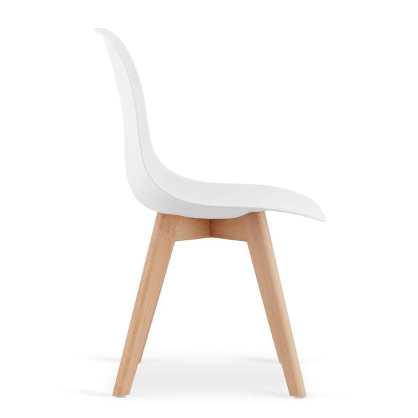 Set 4 scaune bucatarie/living, Artool, Kito, PP alb, picioare lemn natur, 46×54.5×80 cm