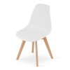Set 4 scaune bucatarie/living, Artool, Kito, PP alb, picioare lemn natur, 46×54.5×80 cm
