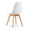Set 4 scaune bucatarie/living, Artool, Kito, PP alb, picioare lemn natur, 46×54.5×80 cm