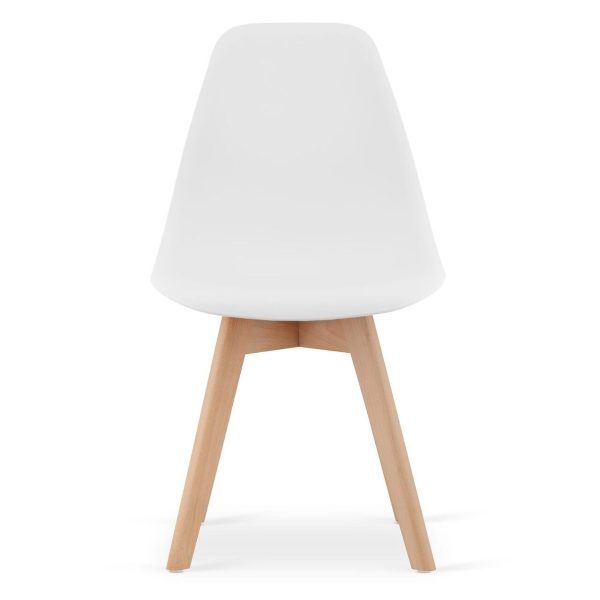 Set 4 scaune bucatarie/living, Artool, Kito, PP alb, picioare lemn natur, 46×54.5×80 cm