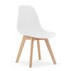 Set 4 scaune bucatarie/living, Artool, Kito, PP alb, picioare lemn natur, 46×54.5×80 cm