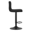 Set 2 scaune de bucatarie/bar, Artool, Prot, rotativ, catifea neagra, picior metal negru, 41x44x87.5-108 cm
