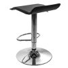 Set 2 scaune de bucatarie/bar, Artool, Fort, rotativ, piele ecologica neagra, picior metal argintiu, 38x39x63-84 cm