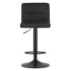 Set 2 scaune de bucatarie/bar, Artool, Prot, rotativ, catifea neagra, picior metal negru, 41x44x87.5-108 cm