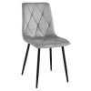 Set 4 scaune bucatarie/living, Artool, Libra, catifea gri, picioare metal negru, 44x40x88.5 cm