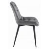 Set 4 scaune bucatarie/living, Artool, Bera, catifea gri, picioare metal negru, 54x60x88 cm