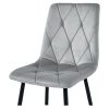 Set 4 scaune bucatarie/living, Artool, Libra, catifea gri, picioare metal negru, 44x40x88.5 cm