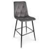 Set 2 scaune de bucatarie/bar, Artool, Libra, catifea gri inchis, picioare metal negru, 52x56x112 cm