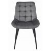 Set 4 scaune bucatarie/living, Artool, Bera, catifea gri, picioare metal negru, 54x60x88 cm