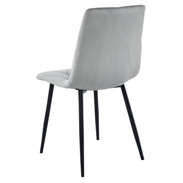 Set 4 scaune bucatarie/living, Artool, Libra, catifea gri, picioare metal negru, 44x40x88.5 cm
