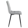 Set 4 scaune bucatarie/living, Artool, Libra, catifea gri, picioare metal negru, 44x40x88.5 cm