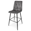 Set 2 scaune de bucatarie/bar, Artool, Libra, catifea gri inchis, picioare metal negru, 52x56x112 cm