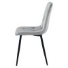 Set 4 scaune bucatarie/living, Artool, Libra, catifea gri, picioare metal negru, 44x40x88.5 cm