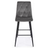 Set 2 scaune de bucatarie/bar, Artool, Libra, catifea gri inchis, picioare metal negru, 52x56x112 cm