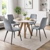 Set 4 scaune bucatarie/living, Artool, Libra, catifea gri, picioare metal negru, 44x40x88.5 cm