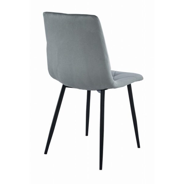Set 4 scaune bucatarie/living, Artool, Libra, catifea gri, picioare metal negru, 44x40x88.5 cm