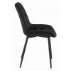 Set 4 scaune bucatarie/living, Artool, Bera, catifea neagra, picioare metal negru, 54x60x88 cm