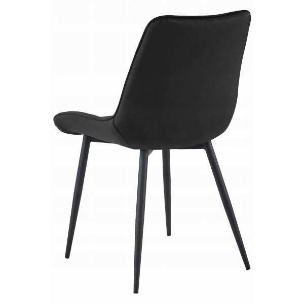 Set 4 scaune bucatarie/living, Artool, Bera, catifea neagra, picioare metal negru, 54x60x88 cm