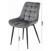 Set 4 scaune bucatarie/living, Artool, Bera, catifea neagra, picioare metal negru, 54x60x88 cm