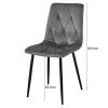 Set 4 scaune bucatarie/living, Artool, Libra, catifea roz inchis, picioare metal negru, 44×54.5×88.5 cm