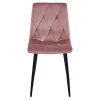 Set 4 scaune bucatarie/living, Artool, Libra, catifea roz inchis, picioare metal negru, 44×54.5×88.5 cm