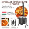 Set soba cu ceaun/tuci, cu burlane, 36 cm, ceaun de 13 L, polonic, lingura de lemn, Artool