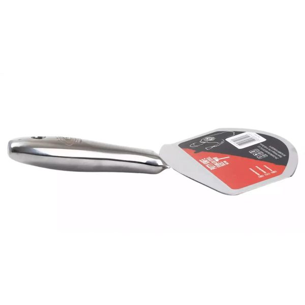 Spaclu/spatula inox pentru galeata, lama curbata, maner metalic, 16 cm, Olejnik