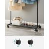 Suport mobil cu roti pentru haine, Artool, cu raft incaltaminte, otel, negru, max 40 kg, 90.5×40.5×158 cm