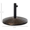 Suport pentru umbrela 35/38/48 mm, rotund, HDPE, metal, imitatie ratan, maro, 53×35.5 cm