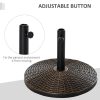 Suport pentru umbrela 35/38/48 mm, rotund, HDPE, metal, imitatie ratan, maro, 53×35.5 cm
