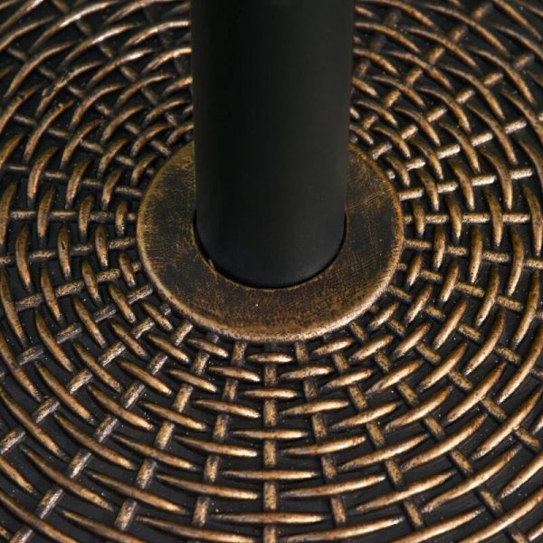 Suport pentru umbrela 35/38/48 mm, rotund, HDPE, metal, imitatie ratan, maro, 53×35.5 cm