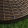 Suport pentru umbrela 35/38/48 mm, rotund, HDPE, metal, imitatie ratan, maro, 53×35.5 cm