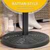 Suport pentru umbrela 38-48 mm, rotund, HDPE, imitatie ratan, negru, 45×33 cm