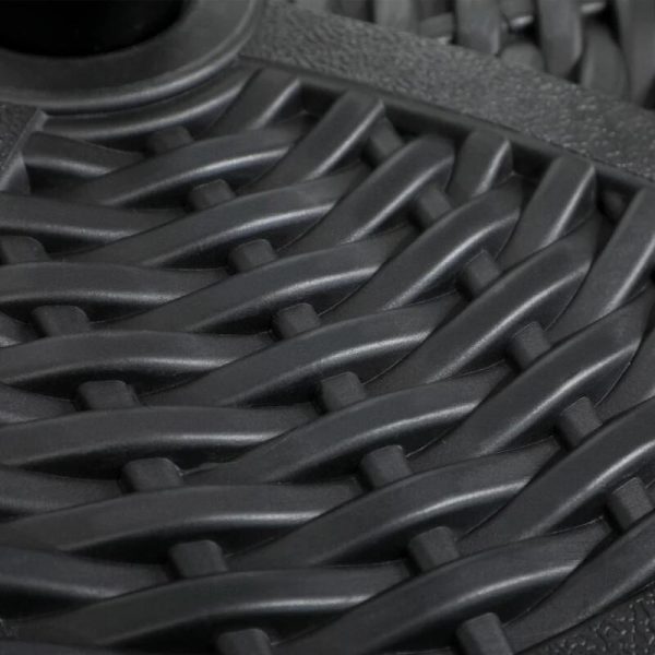 Suport pentru umbrela 38-48 mm, rotund, HDPE, imitatie ratan, negru, 45×33 cm