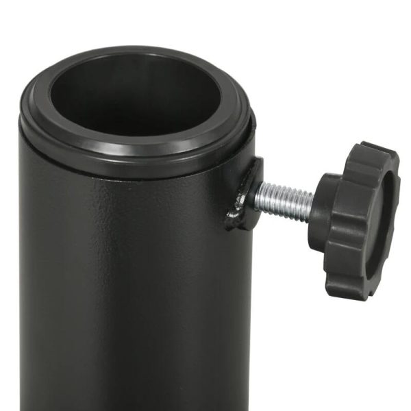 Suport pentru umbrela 38-48 mm, rotund, HDPE, imitatie ratan, negru, 45×33 cm