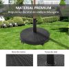 Suport pentru umbrela 38-48 mm, cu roti, rotund, HDPE, imitatie ratan, negru, 52×41 cm