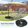 Suport pentru umbrela cu articulatie tip banana, set 4 elemente, HDPE, negru, 100×8 cm