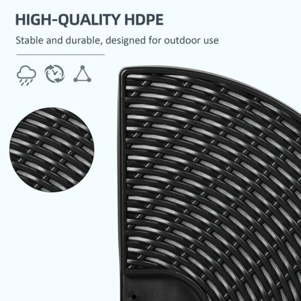 Suport pentru umbrela cu articulatie tip banana, set 4 elemente, HDPE, negru, 100×8 cm