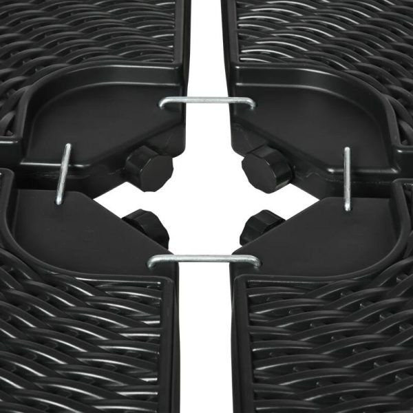 Suport pentru umbrela cu articulatie tip banana, set 4 elemente, HDPE, negru, 100×8 cm